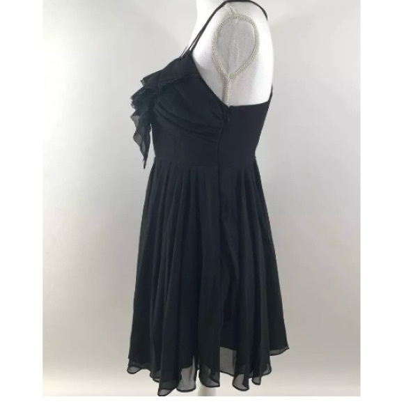 Guess Julia Black Chiffon Ruffled Top Mini Holiday Party Dress  size 4 - Picture 2 of 8